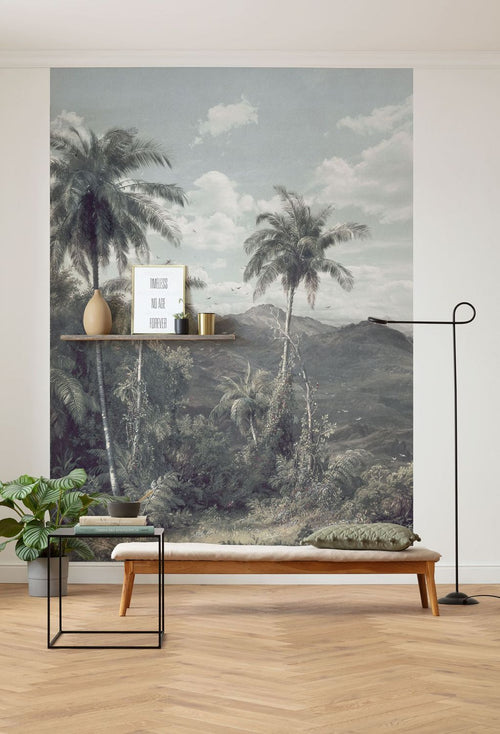 Sanders & Sanders fotobehang landschap groen grijs - 200 x 280 cm - 612399