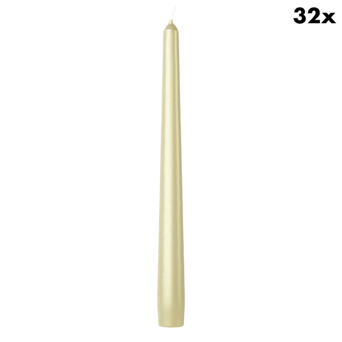 Bolsius gladde dinerkaarsen metallic - zilver wit - 24,5 cm - vtwonen shop