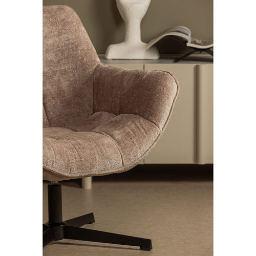 WOOOD draaibare fauteuil Wibo - Chenille - Taupe - 94x71x83 - vtwonen shop