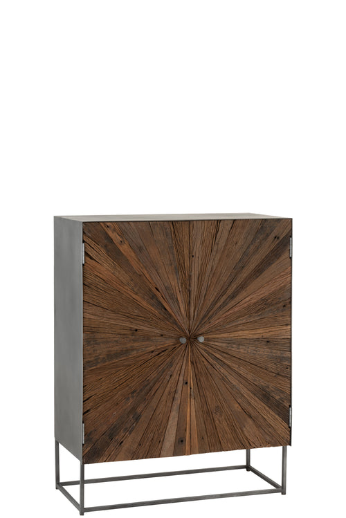 J-Line kast Shanil 2 Deuren - hout/ijzer - naturel