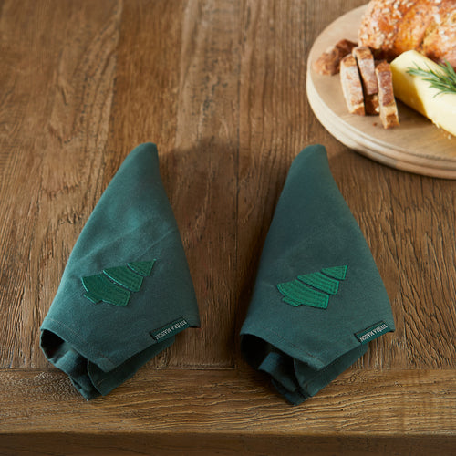 Rivièra Maison Magical Christmas Tree Napkin 2 pcs - Katoen - Groen - vtwonen shop