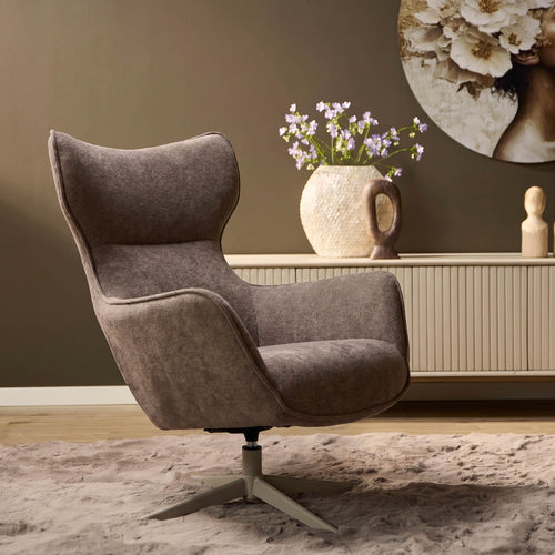 Starfurn Fauteuil Julia - Bruin Stof - 76x78x102cm