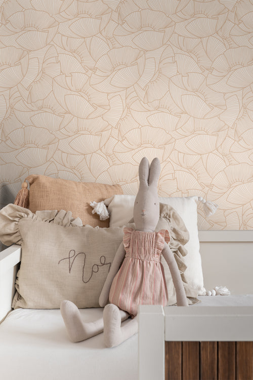 ESTAhome behang klaprozen beige - 53 cm x 10.05 m - 139705 - vtwonen shop