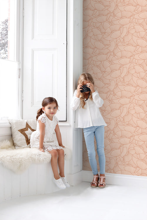 ESTAhome behang klaprozen terracotta roze - 53 cm x 10.05 m - 139706 - vtwonen shop