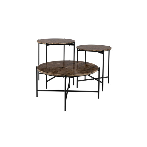 Housecraft Living Tooz bijzettafel Rond 40 cm Marmer Bruin - vtwonen shop