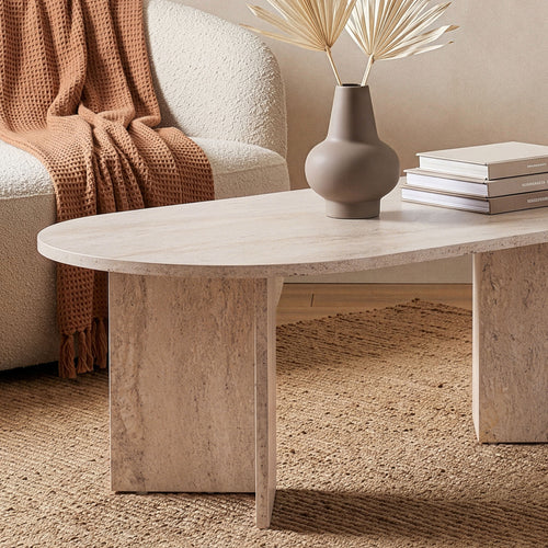 Calicosy - IRIS Ovale salontafel L119 cm - Kasjmier - 60x119x39,8 cm