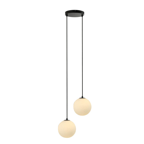 HOME DELUXE Glazen hanglamp SUNA Wit - 2-lichts