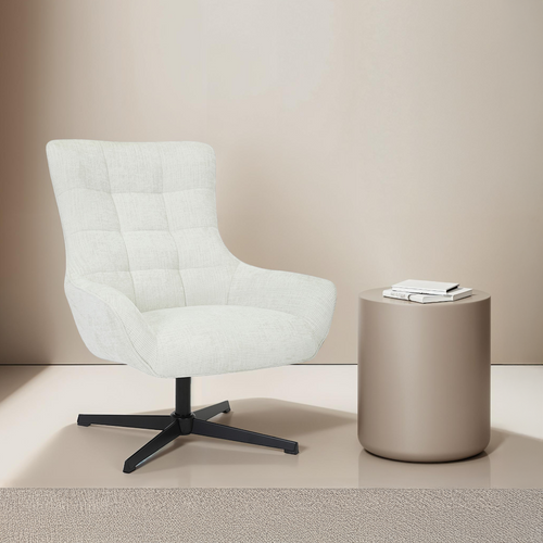 Livingfurn fauteuil Naomi Pearl - wit - stof