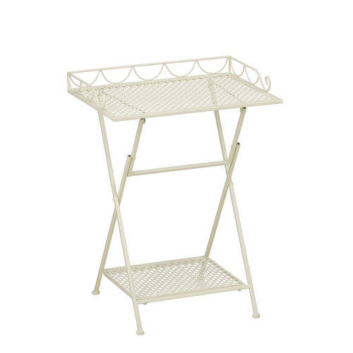 Mica Decorations Marseille Tuintafel - Plantenrek 50 x 38 x 68 cm - Tuintafeltje Bijzettafeltje - Tuintafeltje Weerbestendig IJzer - Tafeltje voor