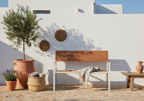 MaximaVida aluminium tuinbank Bermuda 120 cm ivoor