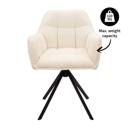 Kick draaistoel Luc - Crème - vtwonen shop