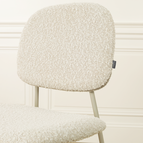 Nolon Jasmijn Eetkamerstoel Bouclé Beige - Grijsbeige - vtwonen shop