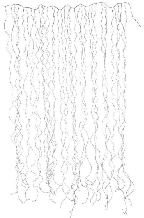 J-Line kerstverlichting Gordijn 1020 Led 2x3M - kunststof - zilver - warm wit - LED lichtjes