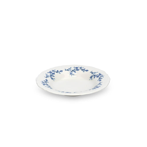 Bonbistro - Diep bord 23,5/14xH4cm blue flower Retro - Set van 6