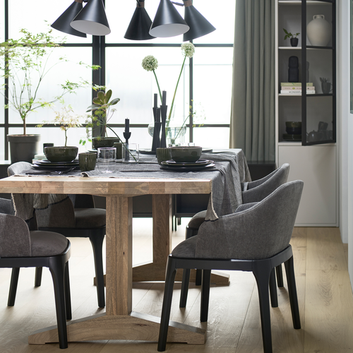 vtwonen 2-deurs vitrinekast Basic - Grenen - Mist - 230x53x40 - vtwonen shop