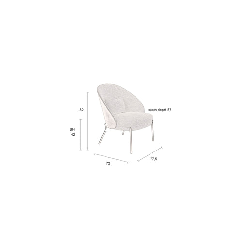 Dutchbone Rodin Loungestoel  - Beige - vtwonen shop