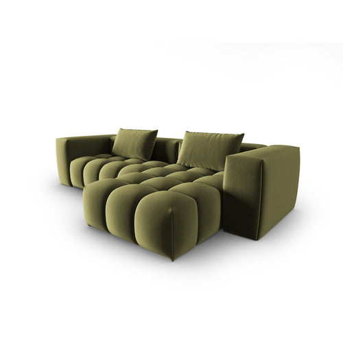 Cosmopolitan Design - Modulaire hoekbank rechts Verona 3-zits, flueel lichtgroen - 145x260x70cm