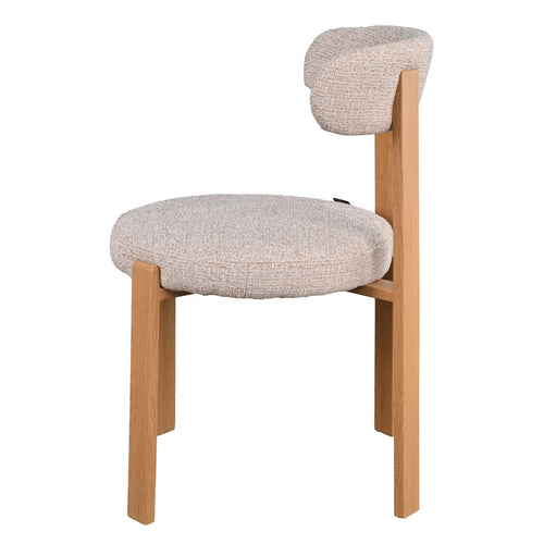 DÉJA Living Eetkamerstoel Lagan - Beige/Naturel Stof - Set van 2 - vtwonen shop