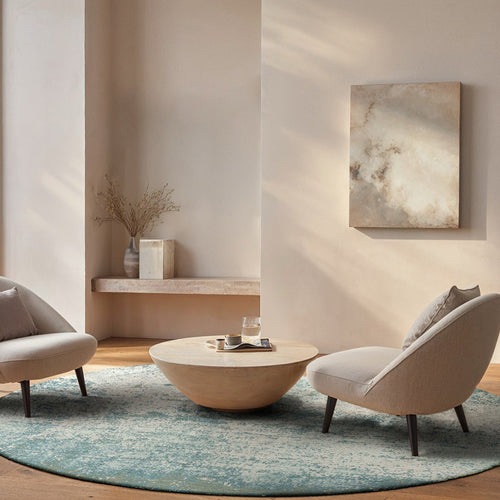 Louis De Poortere binnen & buiten machinewasbaar vloerkleed Mad Men Virgin Land van 70% gerecycled PET - blauw - 290x290cm