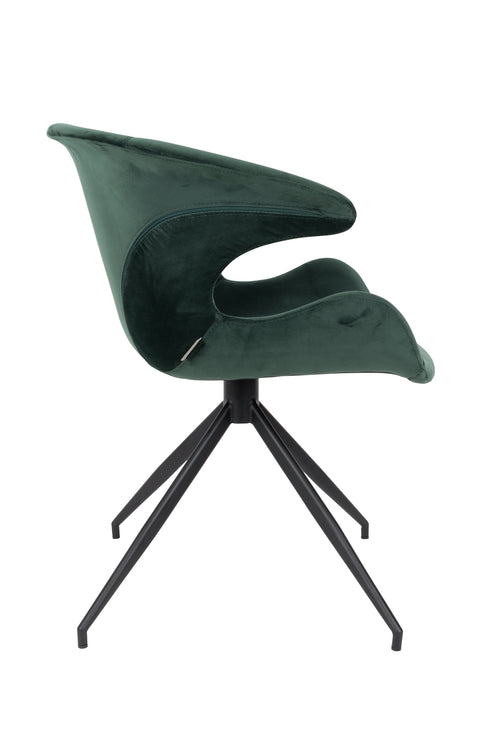 Zuiver Mia Eetkamerstoelen met armleuning Groen - Set van 2 - vtwonen shop