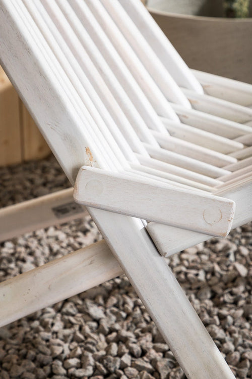 Nest outdoor Bastian houten tuin loungestoel wit - met hoofdkussen - vtwonen shop