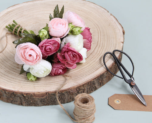 Mica Decorations Ranonkels Kunstbloemen Boeket - H22 x Ø19 cm - Roze - vtwonen shop