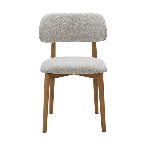 Giga Meubel Eetkamerstoel Lexi - Eikenhout/Polyester - Beige - Set van 2