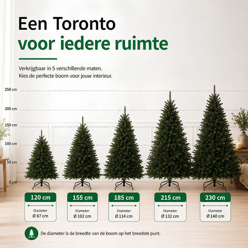 Black Box Trees Toronto Kerstboom met Volle Uitstraling - Kunstboom met Scharnierconstructie voor Snelle en Eenvoudige Opbouw - Kerstversiering voor