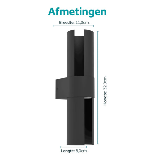 EGLO wandlamp buiten Montelauro - zwart