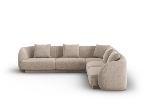 Cosmopolitan Design Symmetrische hoekbank Tulum 5-zits, chenille, beige - 255x255x70cm