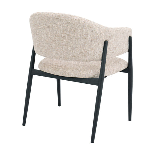 DÉJA Living Eetkamerstoel Dénia - Beige/Zwart Stof - Set van 2 - vtwonen shop