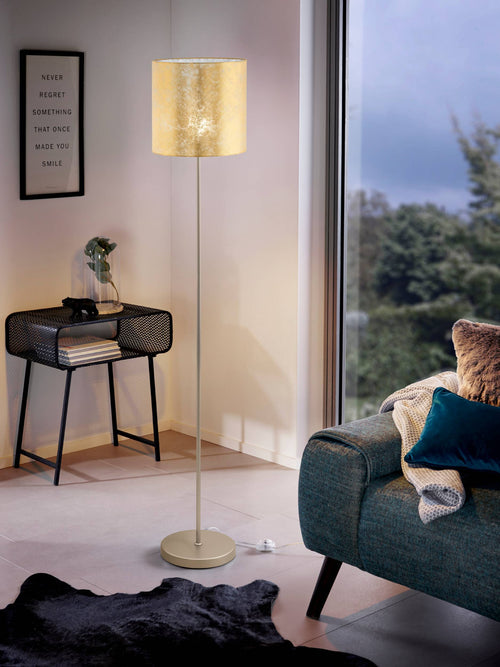 EGLO vloerlamp Viserbella - e27 - 158,5 cm - champagne/goud - vtwonen shop