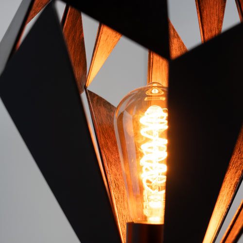 EGLO vloerlamp Carlton 1 - e27 - 152,5 cm - zwart/koper