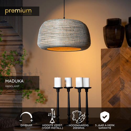 Lucide hanglamp MADUKA - 1xE27 - Bruin