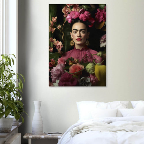 Artfulprints  Frida Kahlo - Floral portrait   poster 50x70 cm - vtwonen shop