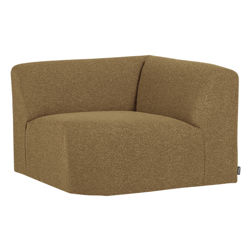WOOOD hoekelement recht Mojo Base - Bouclé - Geel/Bruin Melange - 74x105x105