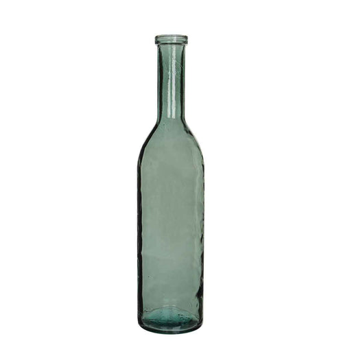 Mica Decorations Rioja Fles Vaas - H75 x Ø18 cm - Gerecycled Glas - Groen
