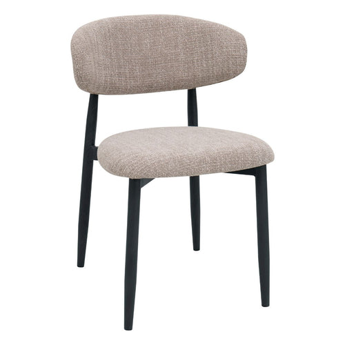 Giga Meubel Eetkamerstoel Alexia - Taupe/Zwart - 52x56x77cm - Set van 2 - vtwonen shop