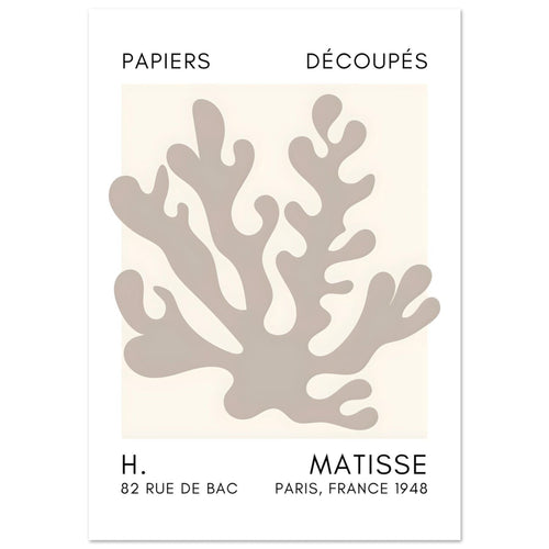 Artfulprints  Matisse – Saltflower shapes grey   poster A4 21x29.7 cm - vtwonen shop