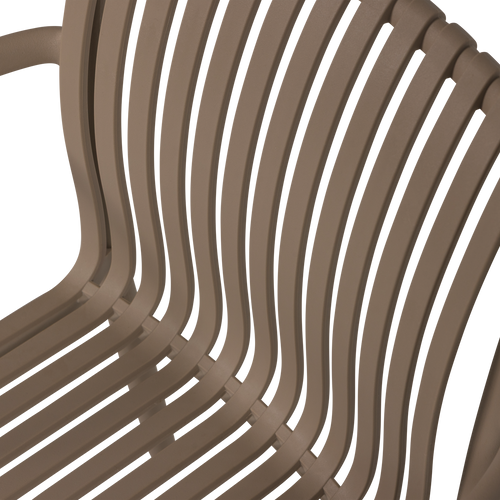 vtwonen tuinstoel Easy Going - Kunststof - Middenbruin - Set van 2 - 84x56x57