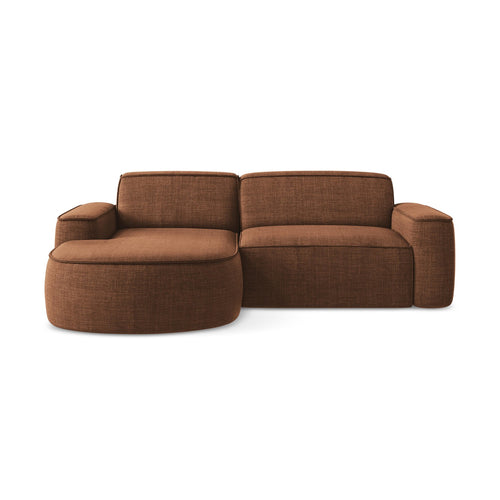 LaMiaSofa hoekbank links Melissa - textuurstof - terracotta - 224x166x70
