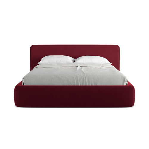 LaMiaSofa Bed met opbergruimte Firenze - velours - bourgondië - 200x225x82