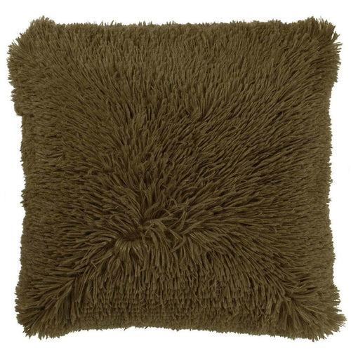 FLUFFY - Kussenhoes 45x45 cm - superzacht - effen kleur - Military Olive - groen
