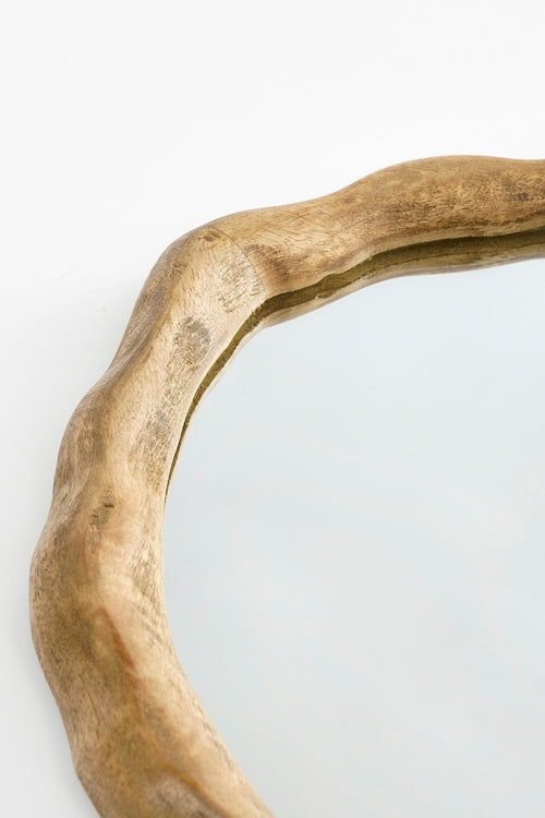 Mica Decorations Nick Wandspiegel - L36 x B2 x H38 cm - FSC 100% - Mangohout - Donkerbruin - vtwonen shop