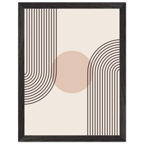 Artfulprints Poster met Lijst Boho – Retro wave   - 30x40 cm - Grijs
