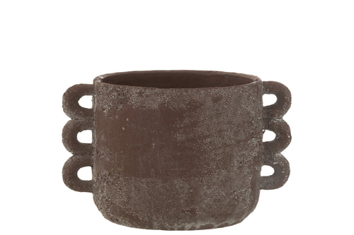 J-Line bloempot Celia - keramiek - bruin - medium - Ø 18.5 cm - vtwonen shop