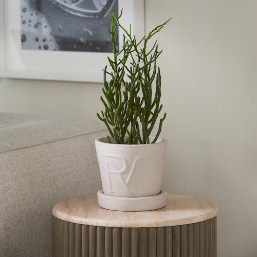 Rivièra Maison RM Monogram Planter M - Terracotta - Flax - vtwonen shop