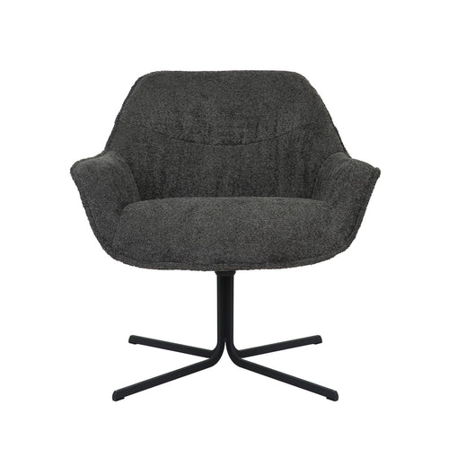 StarFurn Fauteuil Mila - Donkergrijs Stof - Draaibaar - 79x80x81cm - vtwonen shop