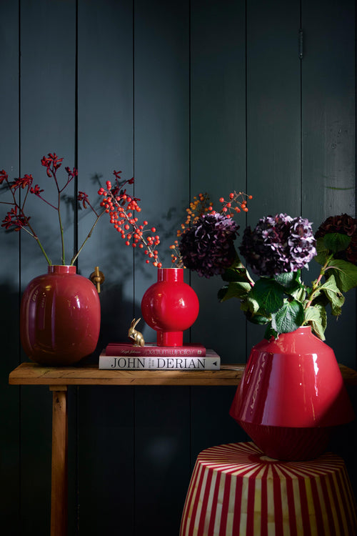 Pip Studio - Home Accessories Dark Red - Metalen Vaas - 32cm