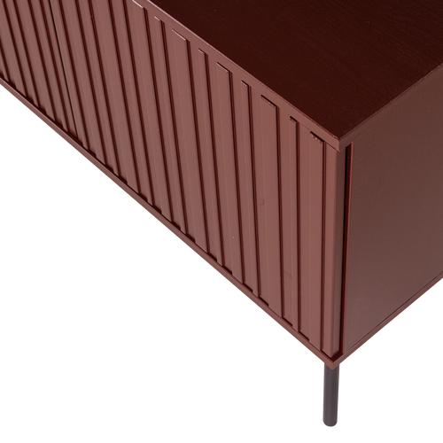 WOOOD tv meubel 150 cm New Gravure - Grenen - Bordeauxrood